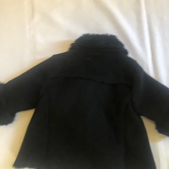Baby Gap Black Coat with Faux Fur Girls 12-18 Months - Picture 9 of 10